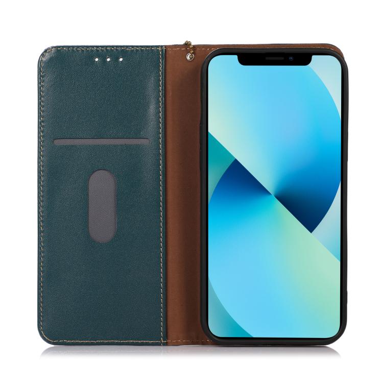 Funda para iPhone 16E Piel de Vaca con Capa Superior de Napa Khazneh (Verde)