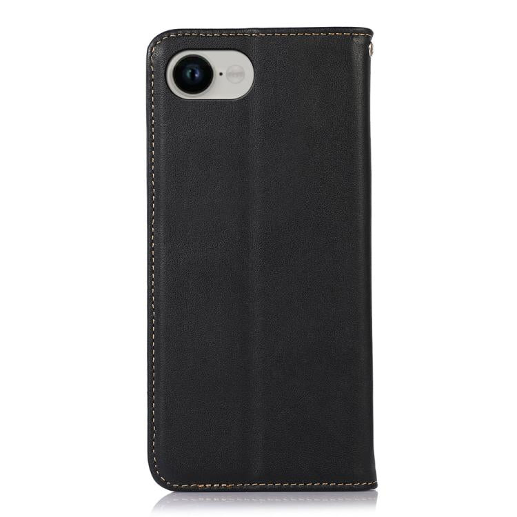 Funda para iPhone 16E Khazneh Nappa con Capa Superior de Piel de Vaca (Negra)