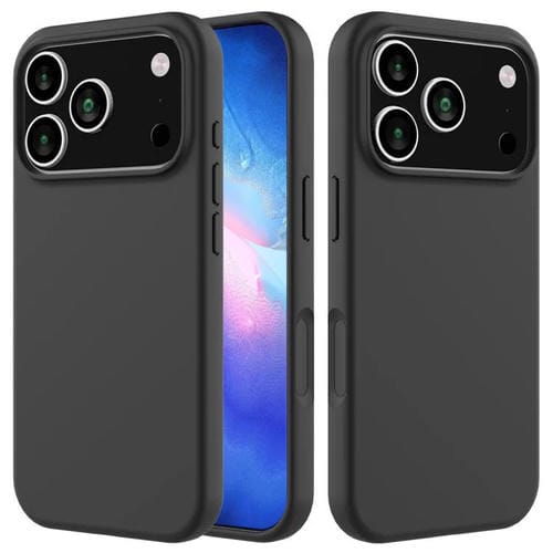 Funda de silicona de color sólido para iPhone 17 Pro Max (negra)