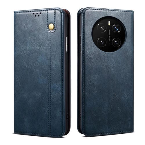 Funda de Cuero Crazy Horse con Cera de Aceite para Honor Magic7 Pro (Azul)