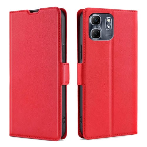 Funda de Cuero con Tapa Horizontal y Hebilla Lateral para Infinix Hot 50I 4G (Rojo)