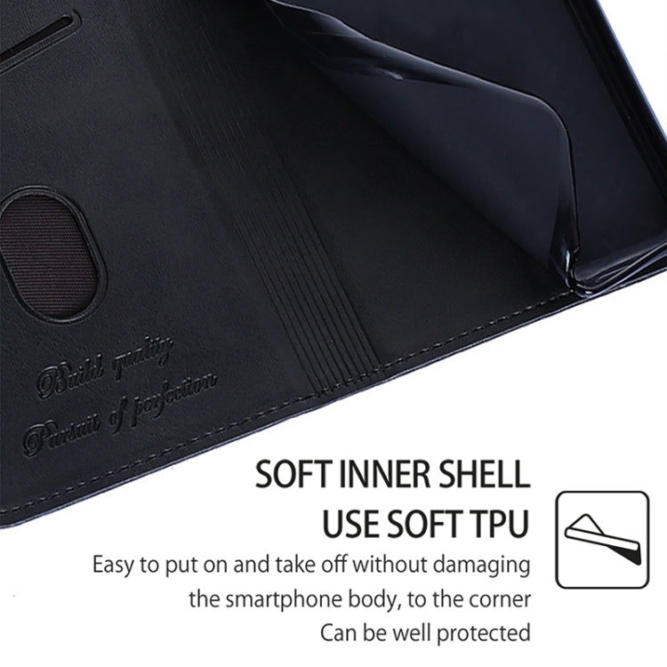 Funda Cuero Magnética Textura Vaca para TCL 50 5G (Negro)