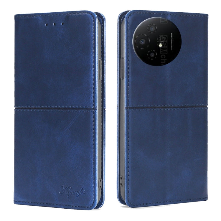 Funda de Cuero Magnética Textura de Vaca para TCL 50 Xl (Azul)