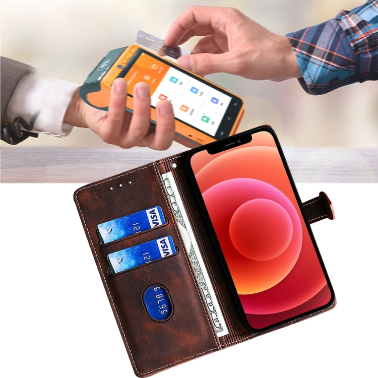 Funda de Cuero con Hebilla Magnética para Teléfono TCL 50 5G (Marrón)