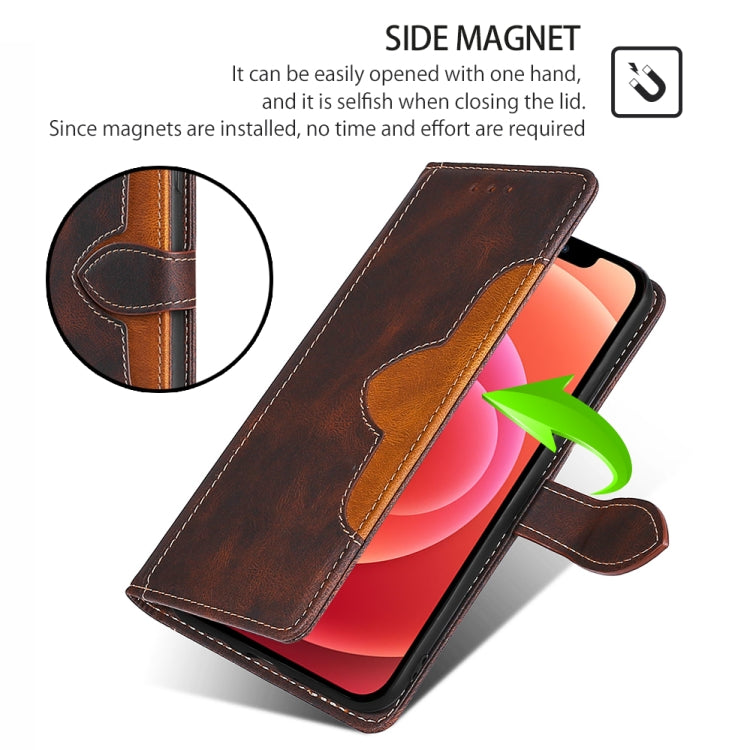 Funda de Cuero con Hebilla Magnética para Teléfono TCL 50 5G (Marrón)