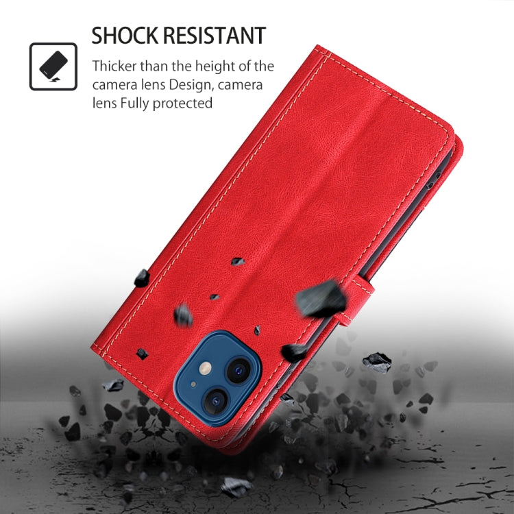 Funda de Cuero con Hebilla Magnética para TCL 50 5G (Rojo)