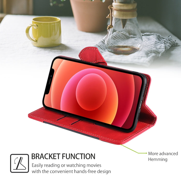 Funda de Cuero con Hebilla Magnética para TCL 50 XL (Rojo)