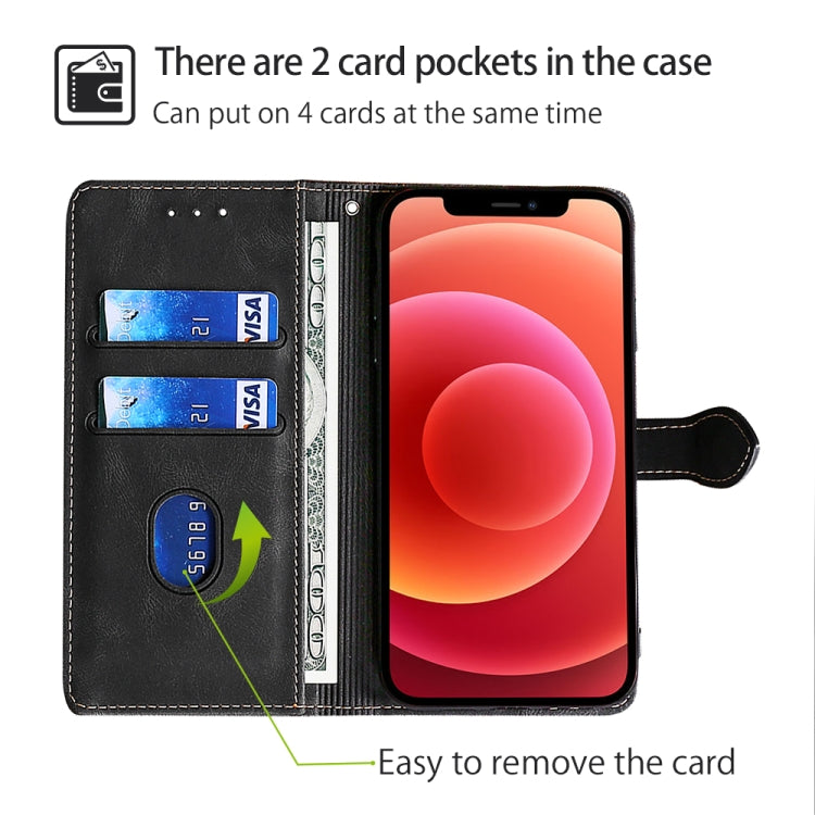 Funda de Cuero con Hebilla Magnética para Sharp Aquos Wish4 (Negra)