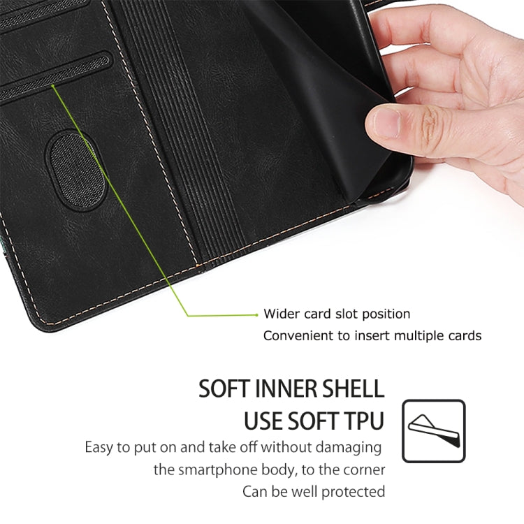 Funda de Cuero con Hebilla Magnética para Sharp Aquos Wish4 (Negra)