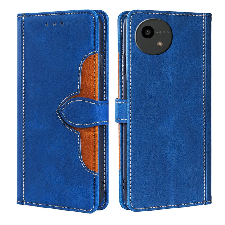 Funda de Cuero para Sharp Aquos Wish4 con Hebilla Magnética y Tacto Agradable (Azul)