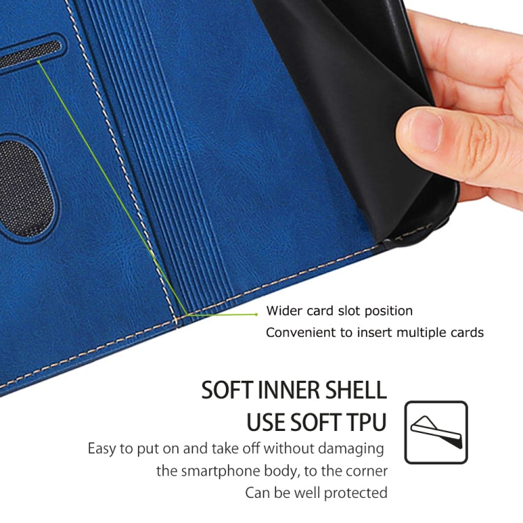 Funda de Cuero para Sharp Aquos Wish4 con Hebilla Magnética y Tacto Agradable (Azul)