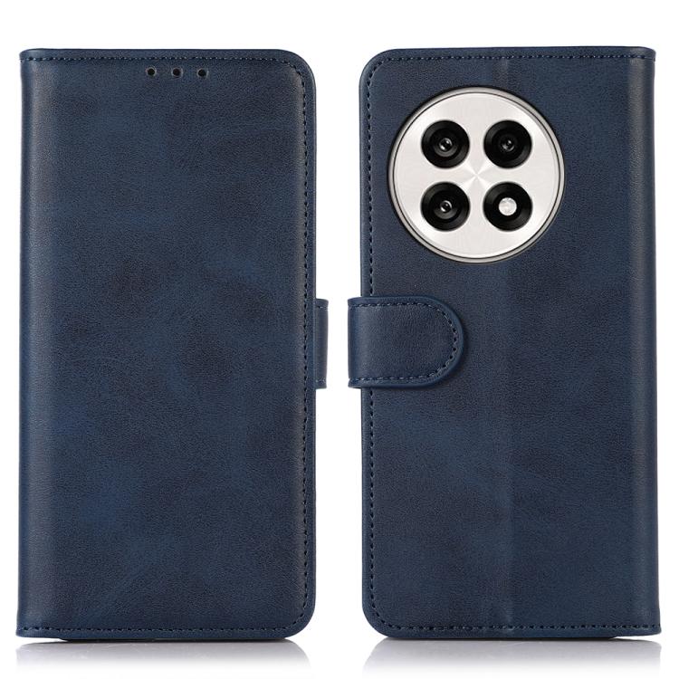 Funda de Cuero con Textura de Vaca para OnePlus 13R Global (Azul)