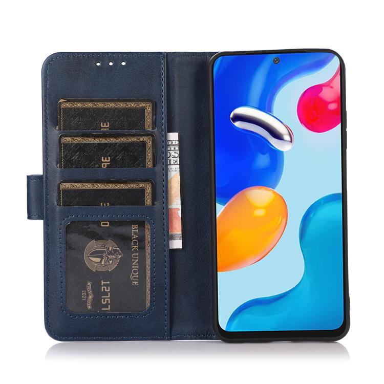 Funda de Cuero con Textura de Vaca para OnePlus 13R Global (Azul)