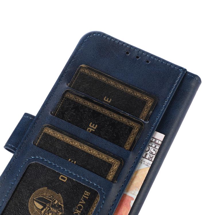 Funda de Cuero con Textura de Vaca para OnePlus 13R Global (Azul)