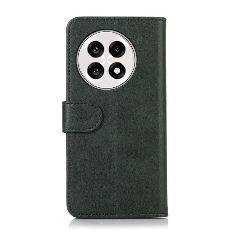 Funda de Cuero Textura de Vaca para OnePlus 13R Global (Verde)