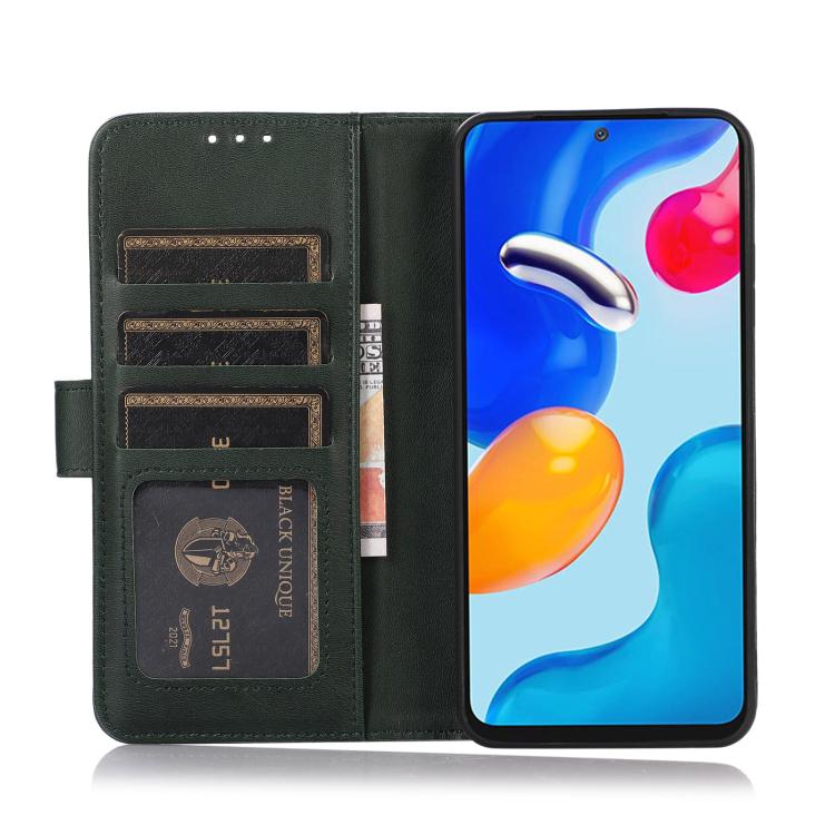 Funda de Cuero Textura de Vaca para OnePlus 13R Global (Verde)