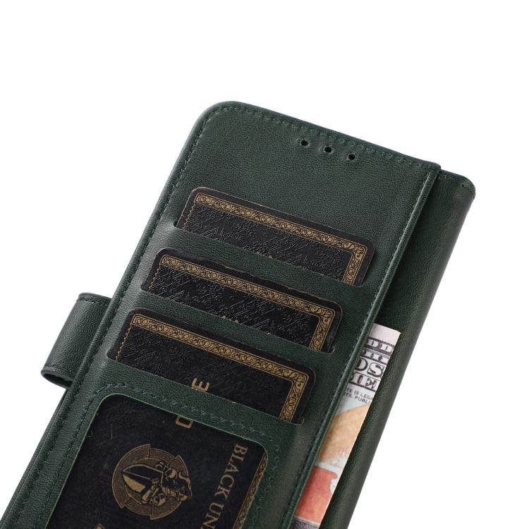 Funda de Cuero Textura de Vaca para OnePlus 13R Global (Verde)