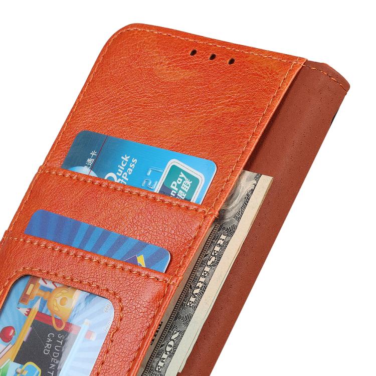 Funda de Cuero Textura Nappa para OnePlus 13R Global (Naranja)