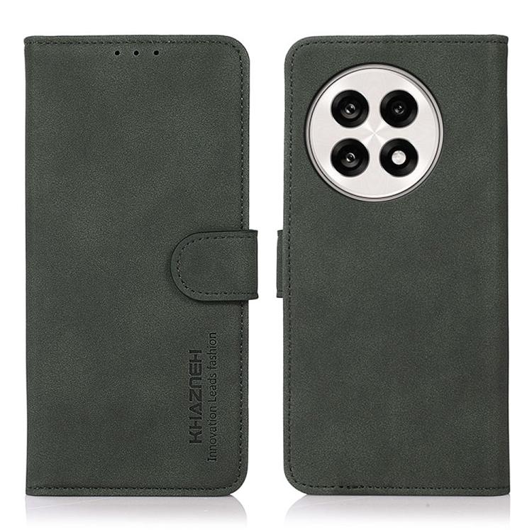 Funda de Cuero Khazneh para OnePlus 13R Global con Textura Mate (Verde)