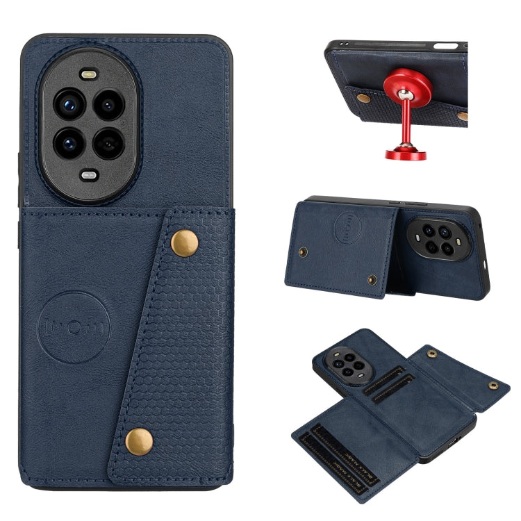 Funda Magnética para Huawei Nova 13 Pro con Ranuras para Tarjetas y Doble Hebilla (Azul)