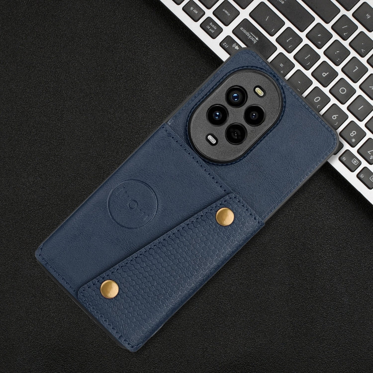 Funda Magnética para Huawei Nova 13 Pro con Ranuras para Tarjetas y Doble Hebilla (Azul)