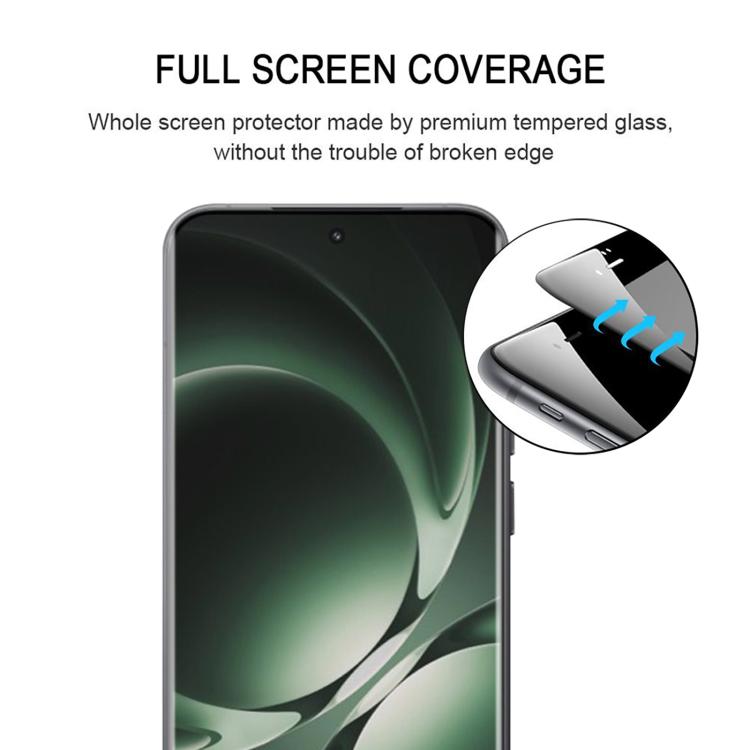Película de vidrio templado con borde curvo 3D 9H HD para Redmi K80 Ultra (negro)