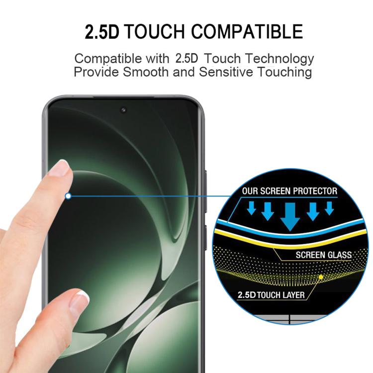 Película de vidrio templado con borde curvo 3D 9H HD para Redmi K80 Ultra (negro)