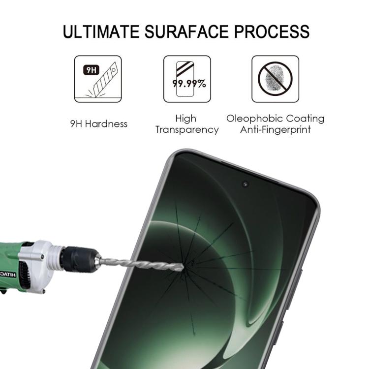 Película de vidrio templado con borde curvo 3D 9H HD para Redmi K80 Ultra (negro)