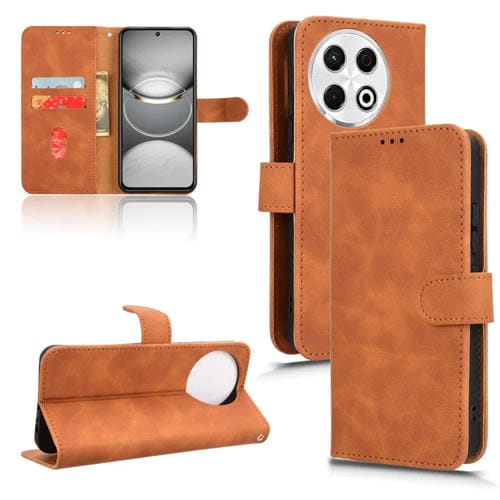 Funda de Cuero con Tapa Magnética para Tecno Spark 30 Pro 4G (Marrón)