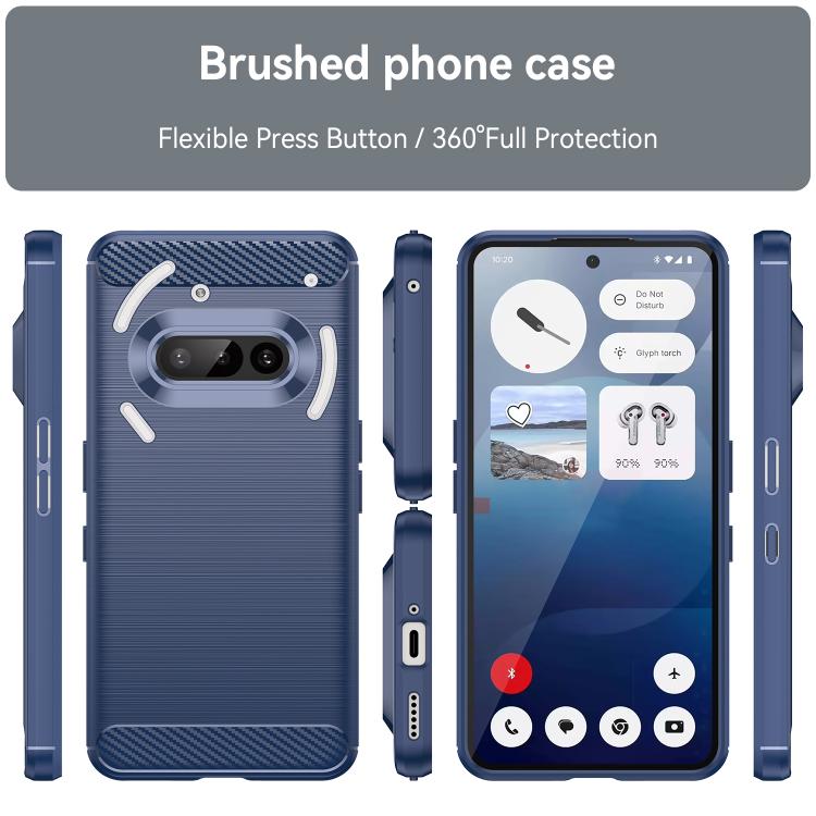 Funda TPU Fibra de Carbono para Teléfono 3A (Azul)