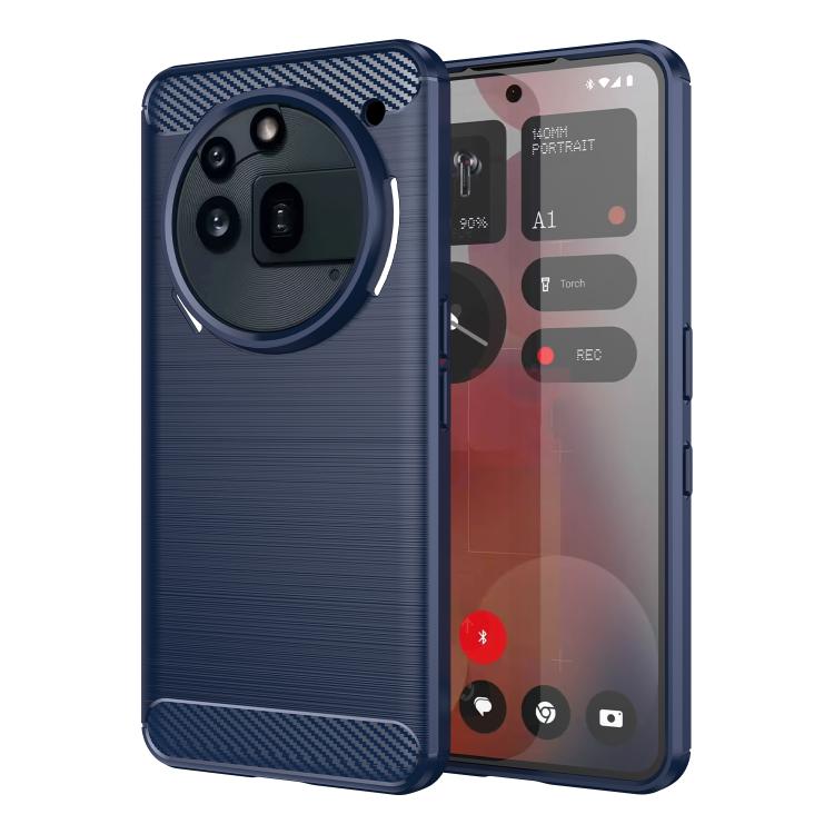 Funda TPU Textura Cepillada Fibra de Carbono para Teléfono 3A Pro (Azul)