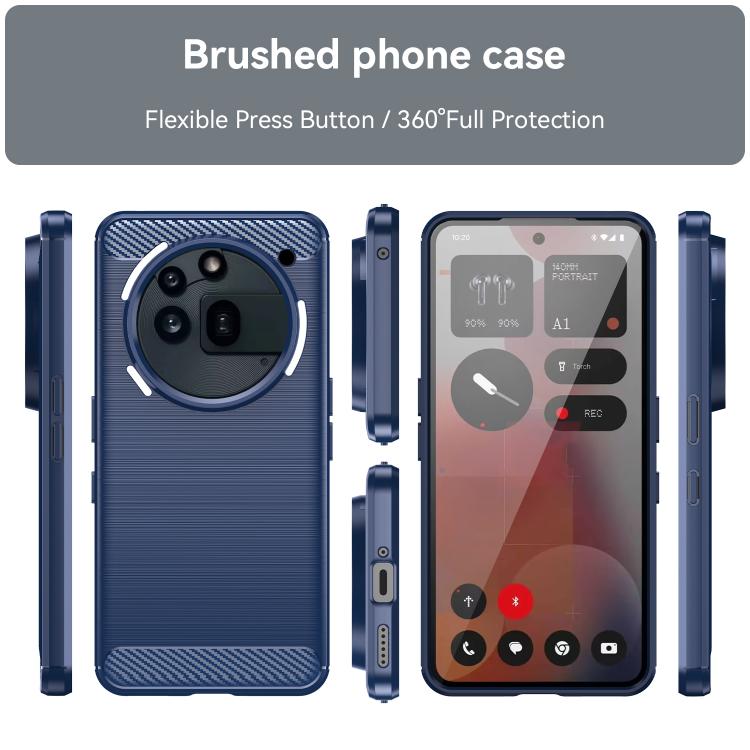 Funda TPU Textura Cepillada Fibra de Carbono para Teléfono 3A Pro (Azul)