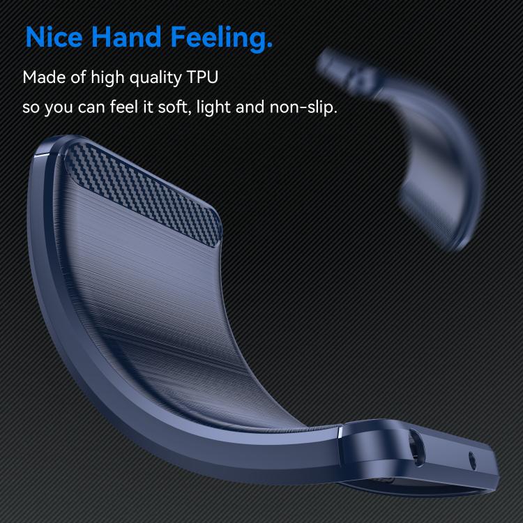 Funda TPU Textura Cepillada Fibra de Carbono para Teléfono 3A Pro (Azul)