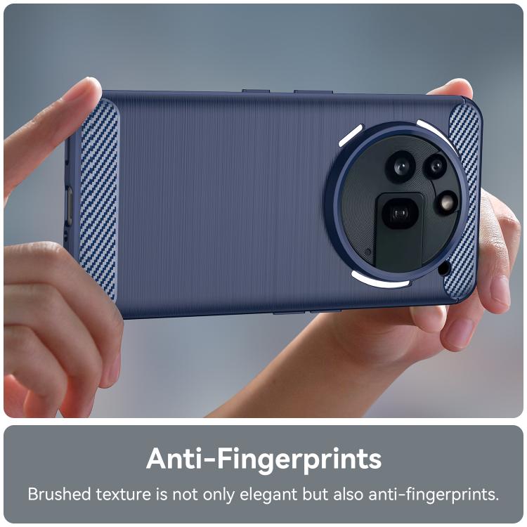 Funda TPU Textura Cepillada Fibra de Carbono para Teléfono 3A Pro (Azul)