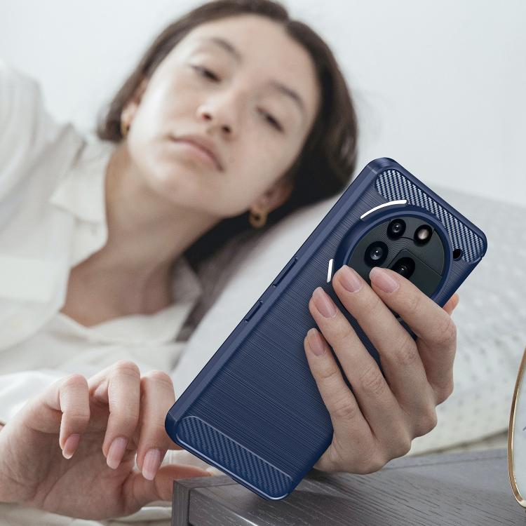Funda TPU Textura Cepillada Fibra de Carbono para Teléfono 3A Pro (Azul)