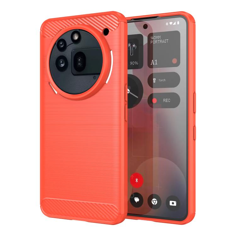 Funda TPU Textura Cepillada Fibra de Carbono para Teléfono 3A Pro (Rojo)