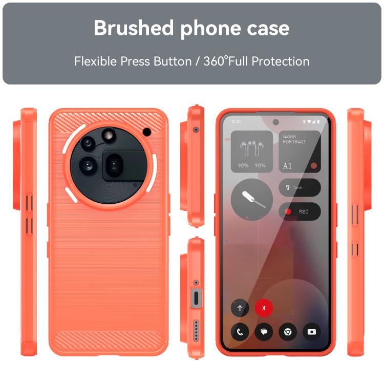 Funda TPU Textura Cepillada Fibra de Carbono para Teléfono 3A Pro (Rojo)
