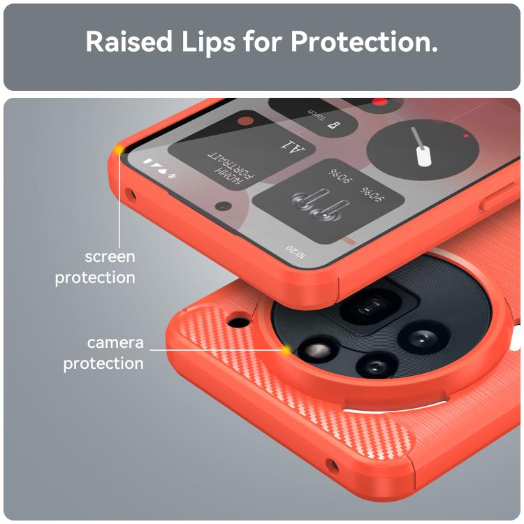 Funda TPU Textura Cepillada Fibra de Carbono para Teléfono 3A Pro (Rojo)