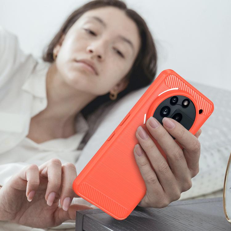 Funda TPU Textura Cepillada Fibra de Carbono para Teléfono 3A Pro (Rojo)