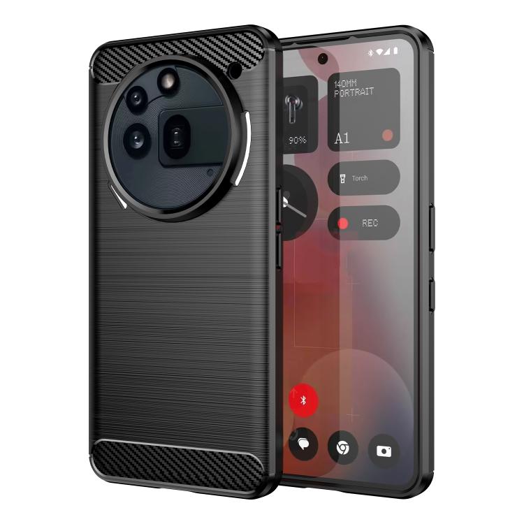 Funda TPU Textura Cepillada Fibra de Carbono para Teléfono 3A Pro (Negro)