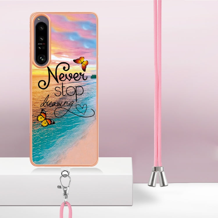 Funda TPU Galvanoplastia IMD para Sony Xperia 1 IV con Cordón (Dream Butterfly)