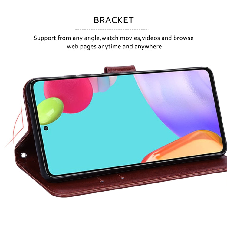 Funda para Teléfono Samsung Galaxy A54 Cuero Pu con Tapa en Relieve (Marrón)