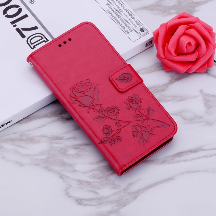 Funda para Teléfono Samsung Galaxy M34 5G Cuero Pu con Tapa en Relieve (Rojo)