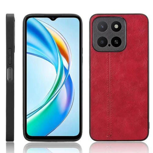 Funda para Teléfono Honor X5B y X5B Plus Estampado de Vaca Costura trasera (Roja)