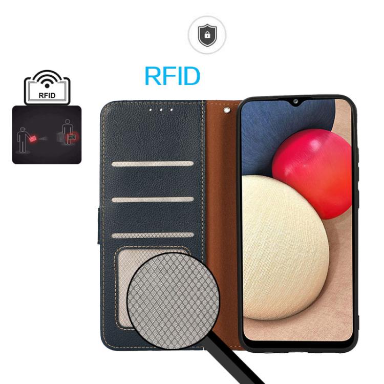 Funda de Cuero Khazneh Rfid para OnePlus Ace 5 Pro / Ace 5 / 13R (Azul)