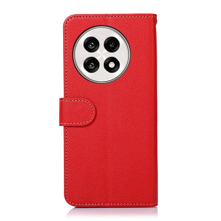 Funda de Cuero Khazneh Rfid con Textura de Lichi para OnePlus Ace 5 Pro / Ace 5 / 13R (Rojo)