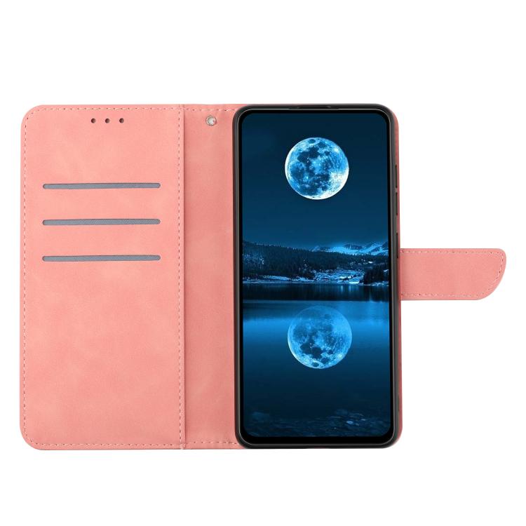 Funda de Cuero con Relieve y Costuras para OnePlus 13R (Rosa)