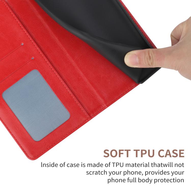 Funda de Cuero con Tapa y Patrón en Forma de Y para OnePlus 13R (Rojo)