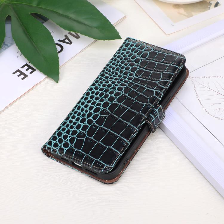Funda para Teléfono OnePlus Ace 5 Pro/Ace 5 con Piel de Vaca y Cocodrilo (Verde)