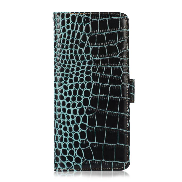 Funda para Teléfono OnePlus Ace 5 Pro/Ace 5 con Piel de Vaca y Cocodrilo (Verde)